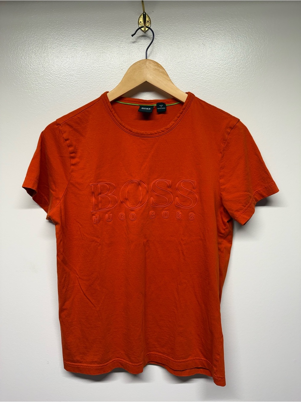 Hugo Boss Women's Orange Embroidered Logo Short Sleeve Tee